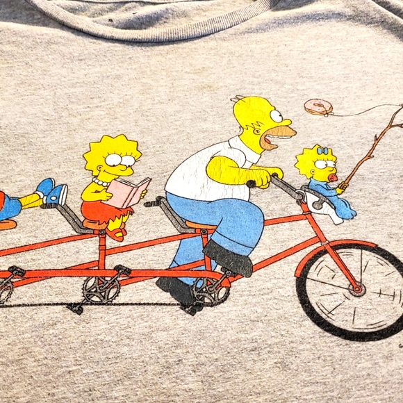 The Simpsons Donuts Bike Shirt XL Old Navy Bart Lisa Homer - Picture 2 of 3